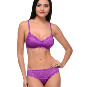 Bodycare Bridal Dark Pink color Bra & Panty Set in Nylon Elastane-6408DPI (Return/Replacement not allowed)