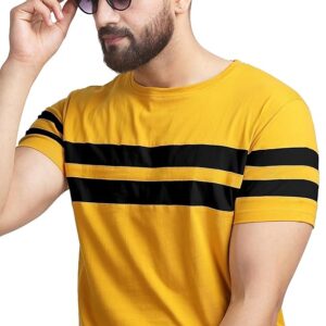 AUSK T-Shirt for Mens Double Stripes on Chest