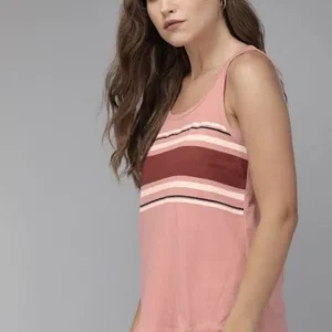 Roadster The Lifestyle Co Pink & Brown Striped Regular Top 4.3 | 2.2k Ratings